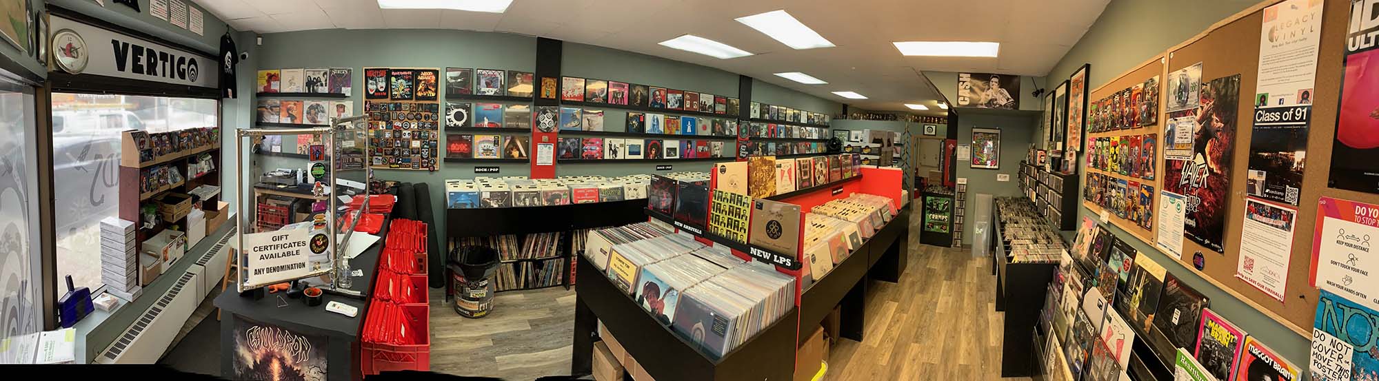 Inside the shop at Vertigo Records